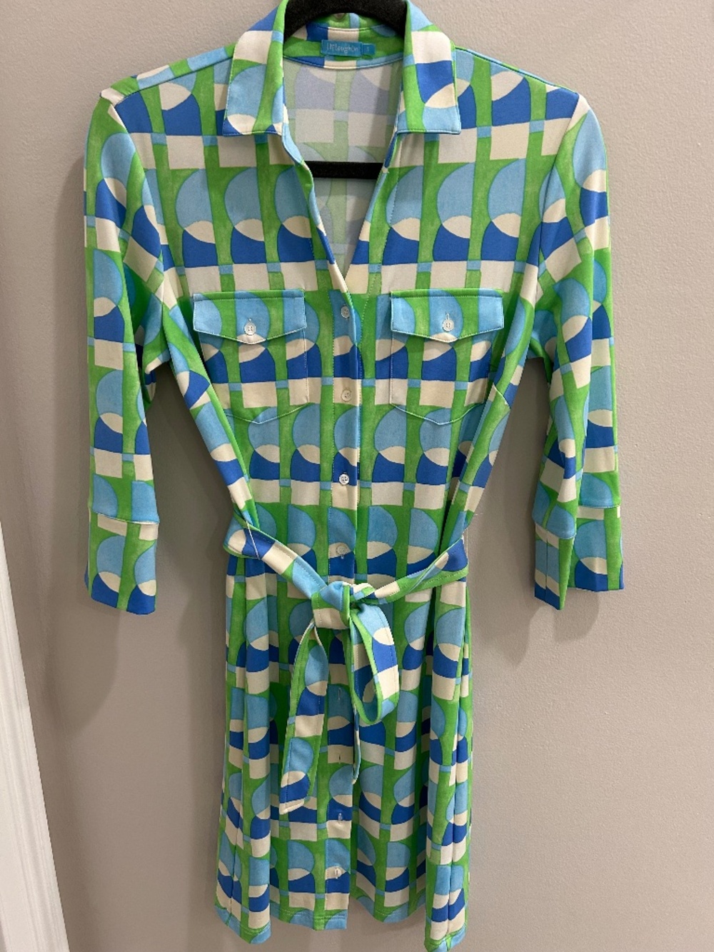 J McLaughlin NWOT women’s Brynn Catalina Cloth stretch shirt dress Sz S buttonup